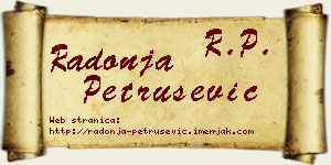Radonja Petrušević vizit kartica
